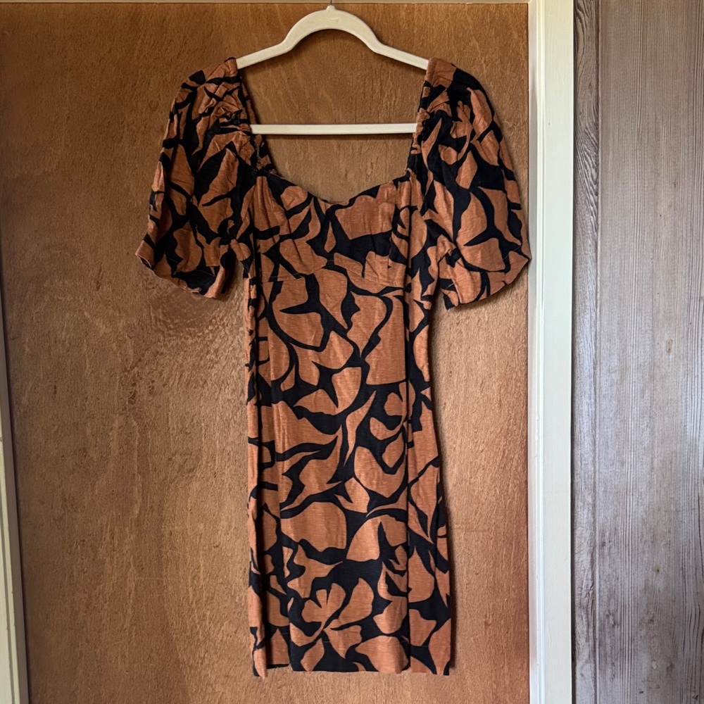 A New Day Black and Brown Midi Dress